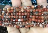 CAA3253 15 inches 4mm faceted round line agate beads wholesale