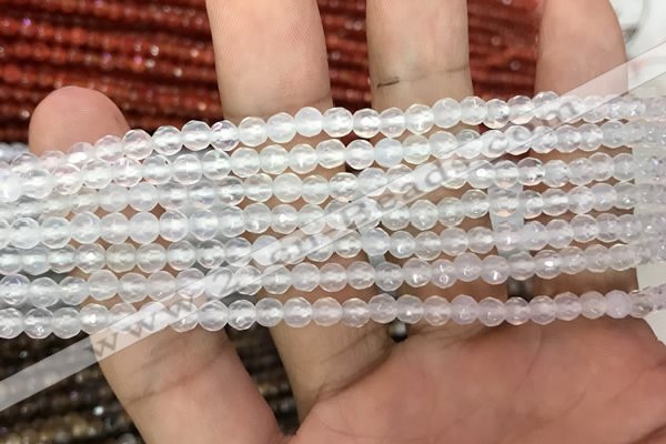 CAA3260 15 inches 4mm faceted round agate beads wholesale