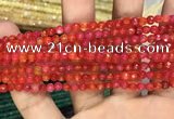 CAA3266 15 inches 4mm faceted round agate beads wholesale