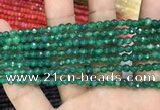 CAA3268 15 inches 4mm faceted round agate beads wholesale