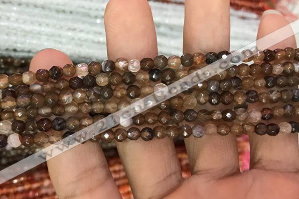 CAA3269 15 inches 4mm faceted round agate beads wholesale