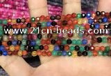 CAA3272 15 inches 4mm faceted round agate beads wholesale