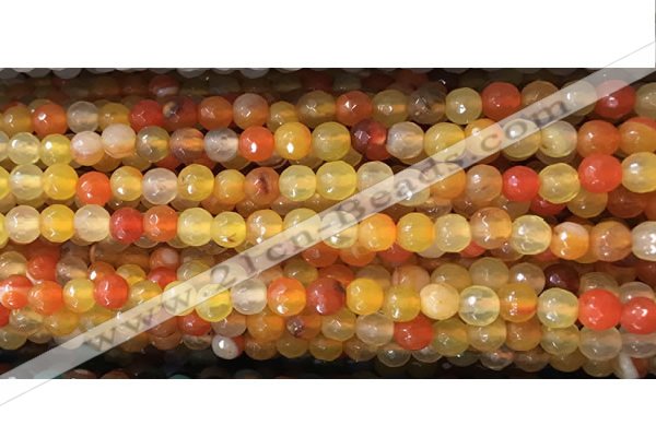 CAA3292 15 inches 6mm faceted round agate beads wholesale