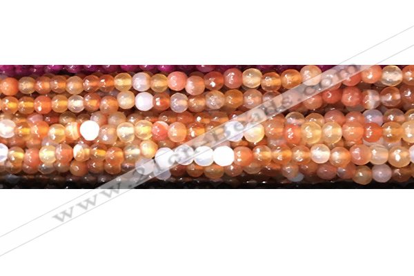 CAA3293 15 inches 6mm faceted round agate beads wholesale