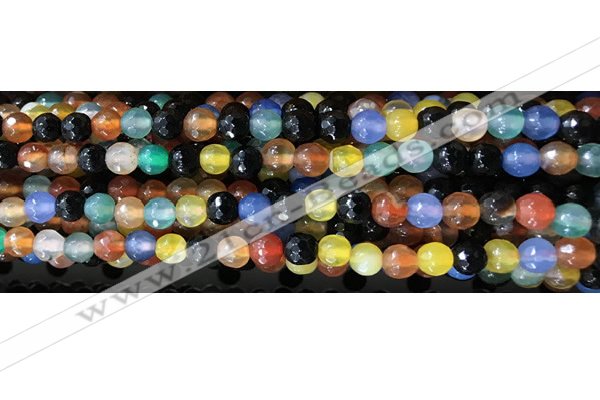 CAA3296 15 inches 6mm faceted round agate beads wholesale