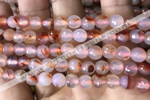 CAA3302 15 inches 6mm faceted round agate beads wholesale