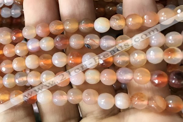 CAA3303 15 inches 6mm faceted round agate beads wholesale