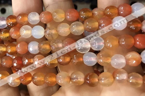 CAA3304 15 inches 6mm faceted round agate beads wholesale