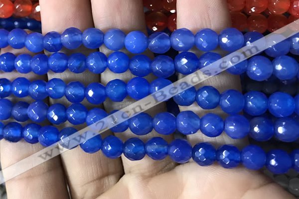 CAA3307 15 inches 6mm faceted round agate beads wholesale