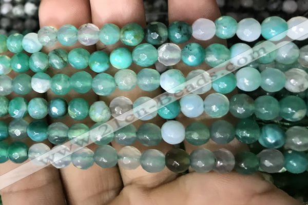 CAA3309 15 inches 6mm faceted round agate beads wholesale