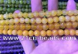 CAA3331 15 inches 8mm faceted round agate beads wholesale