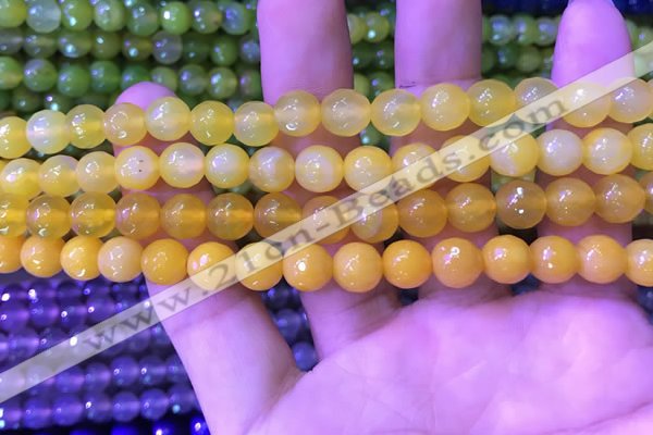 CAA3331 15 inches 8mm faceted round agate beads wholesale