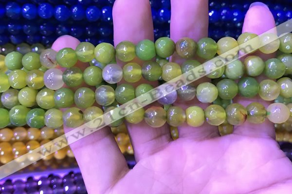 CAA3332 15 inches 8mm faceted round agate beads wholesale