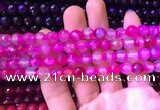 CAA3333 15 inches 8mm faceted round agate beads wholesale