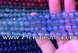 CAA3335 15 inches 8mm faceted round agate beads wholesale