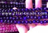 CAA3337 15 inches 8mm faceted round agate beads wholesale