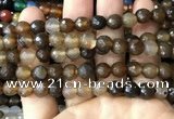 CAA3349 15 inches 8mm faceted round agate beads wholesale