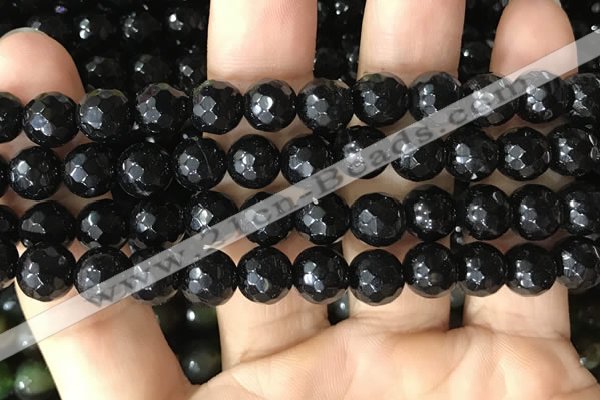 CAA3350 15 inches 8mm faceted round agate beads wholesale