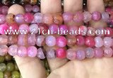 CAA3351 15 inches 8mm faceted round agate beads wholesale