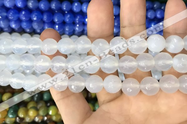 CAA3360 15 inches 10mm faceted round agate beads wholesale