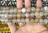 CAA3364 15 inches 10mm faceted round agate beads wholesale