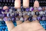 CAA3366 15 inches 10mm faceted round agate beads wholesale