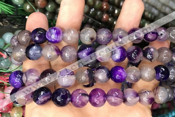 CAA3370 15 inches 10mm faceted round agate beads wholesale