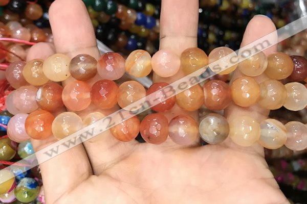 CAA3371 15 inches 10mm faceted round agate beads wholesale