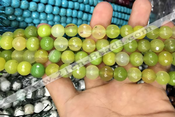 CAA3372 15 inches 10mm faceted round agate beads wholesale