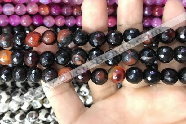 CAA3380 15 inches 10mm faceted round agate beads wholesale