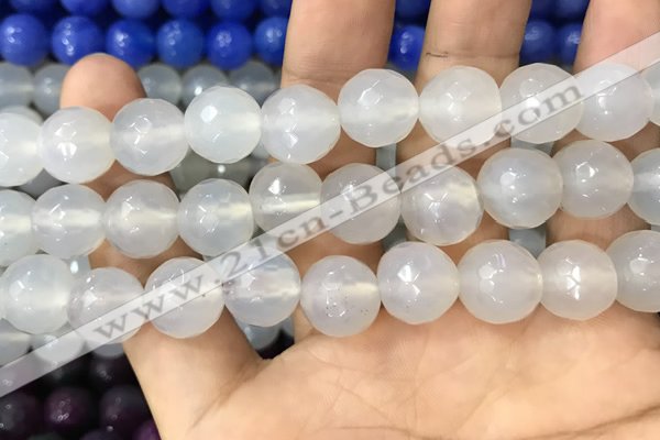 CAA3395 15 inches 12mm faceted round agate beads wholesale