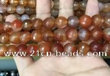 CAA3400 15 inches 12mm faceted round agate beads wholesale