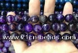 CAA3402 15 inches 12mm faceted round agate beads wholesale