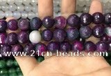 CAA3403 15 inches 12mm faceted round agate beads wholesale