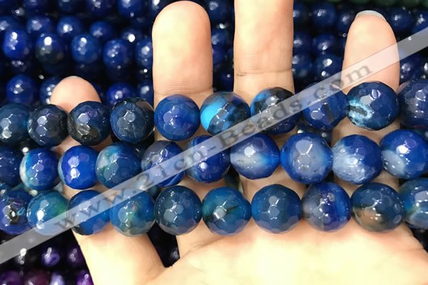 CAA3407 15 inches 12mm faceted round agate beads wholesale