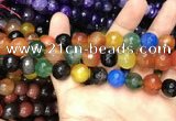 CAA3413 15 inches 12mm faceted round agate beads wholesale