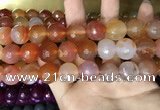 CAA3422 15 inches 14mm faceted round agate beads wholesale