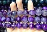 CAA3424 15 inches 14mm faceted round agate beads wholesale