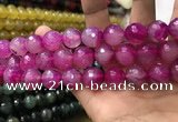 CAA3425 15 inches 14mm faceted round agate beads wholesale