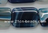 CAA343 15.5 inches 22*30mm rectangle blue line agate beads