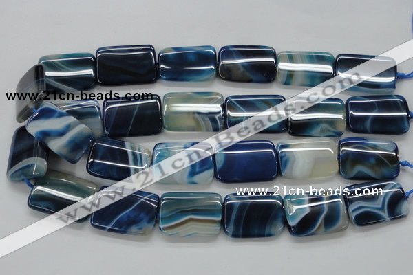 CAA343 15.5 inches 22*30mm rectangle blue line agate beads