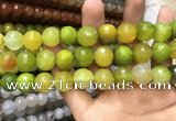 CAA3430 15 inches 14mm faceted round agate beads wholesale