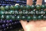 CAA3431 15 inches 14mm faceted round agate beads wholesale