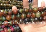 CAA3432 15 inches 14mm faceted round agate beads wholesale