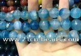 CAA3434 15 inches 14mm faceted round agate beads wholesale