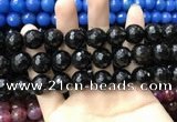 CAA3437 15 inches 14mm faceted round agate beads wholesale