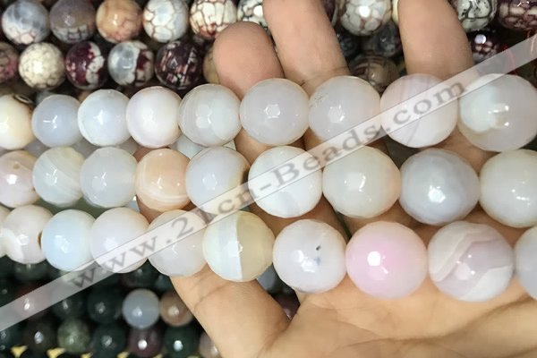 CAA3445 15 inches 16mm faceted round agate beads wholesale