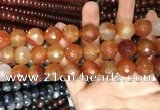 CAA3448 15 inches 16mm faceted round agate beads wholesale