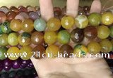 CAA3450 15 inches 16mm faceted round agate beads wholesale