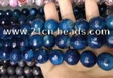 CAA3451 15 inches 16mm faceted round agate beads wholesale